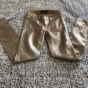 Jbrand gold metallic jeans barely worn